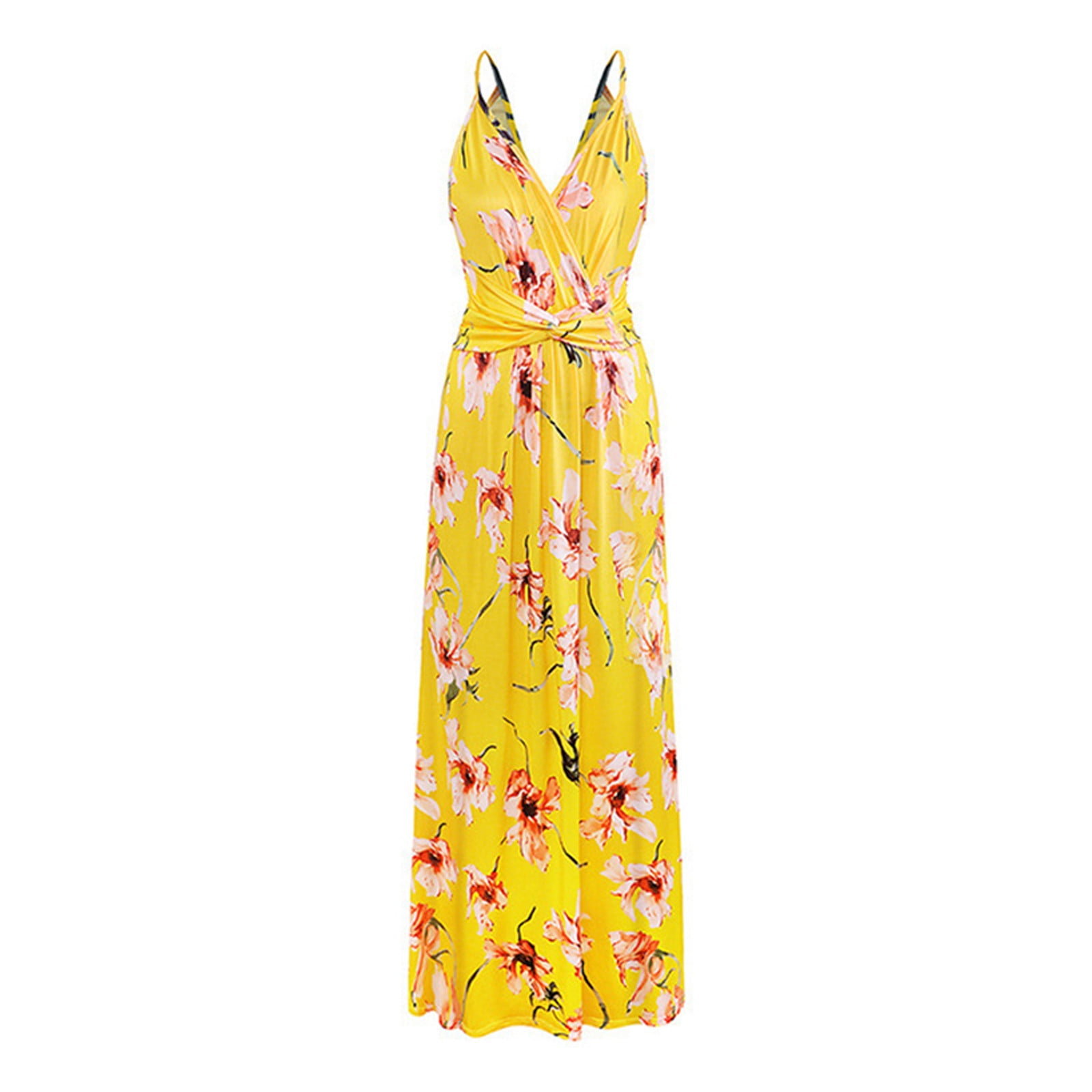 Gzea Plus Size Summer Dress Summer Temperament Commute Mid Waist Dress ...