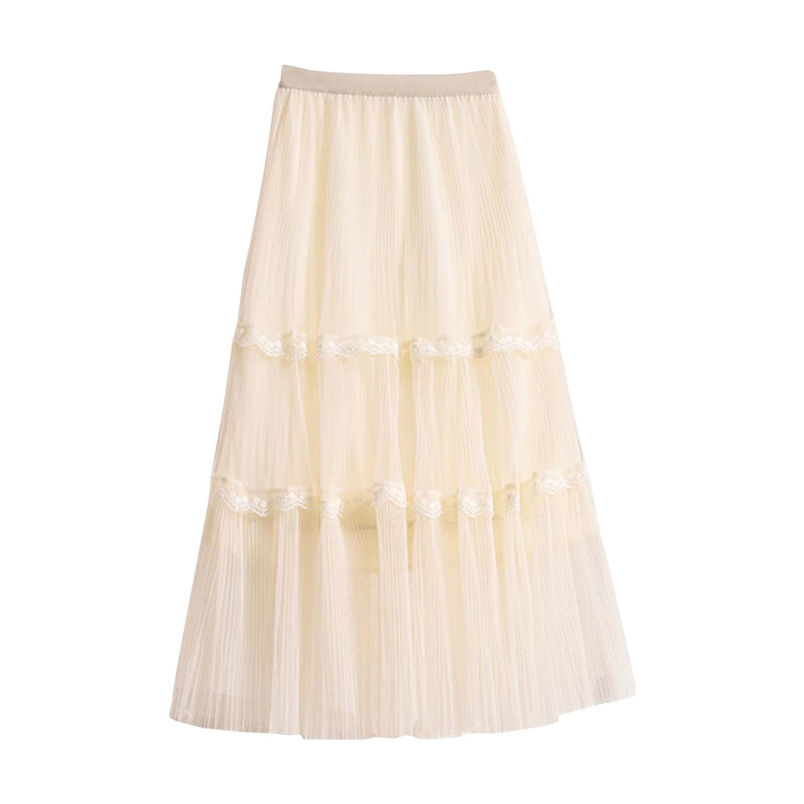 Gzea Summer Skirt Women's Fashion Leisure Heavy Industry Stitching Lace