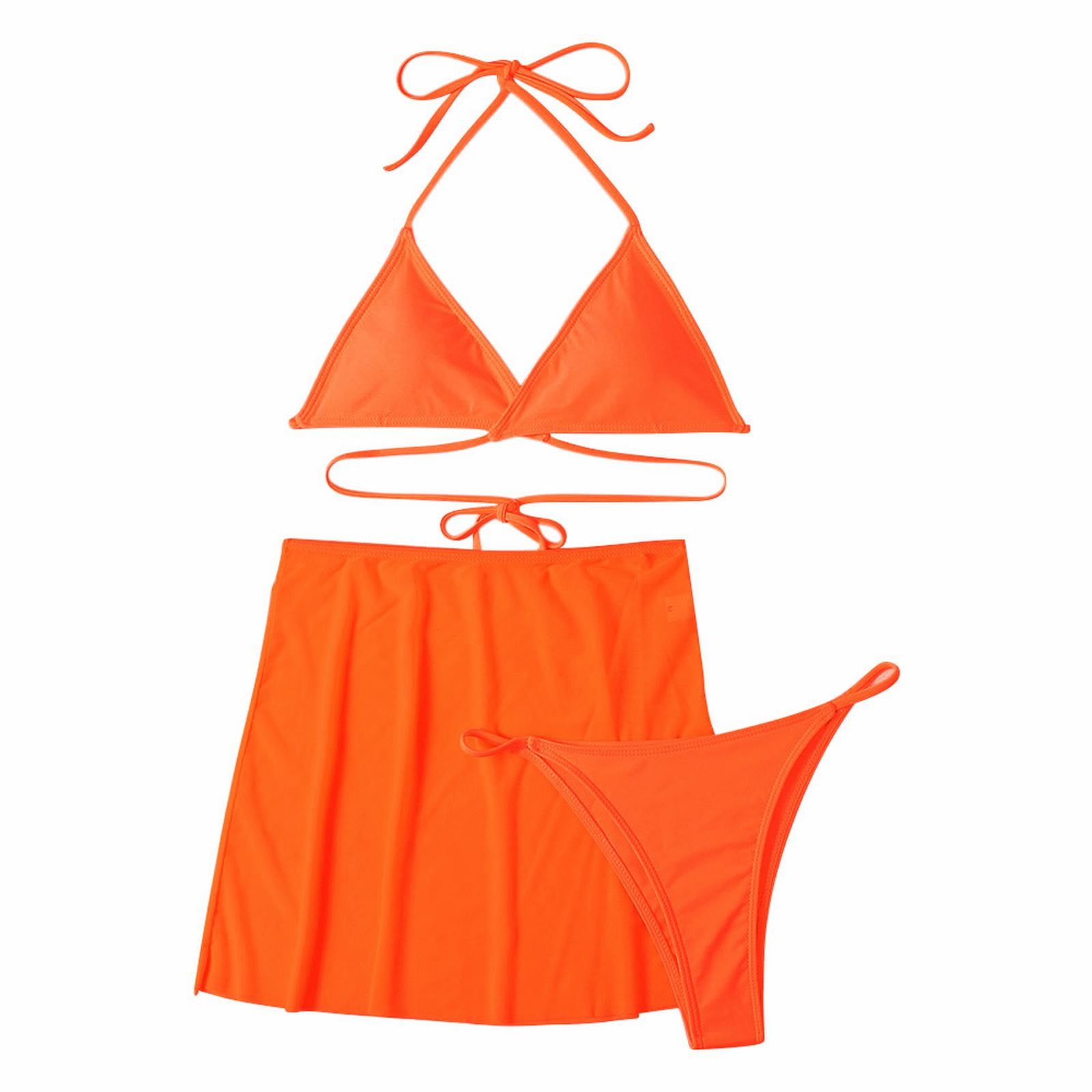 Gzea Swim Suits For Women 2024 Bikini Women's 3packs Triangle Solid