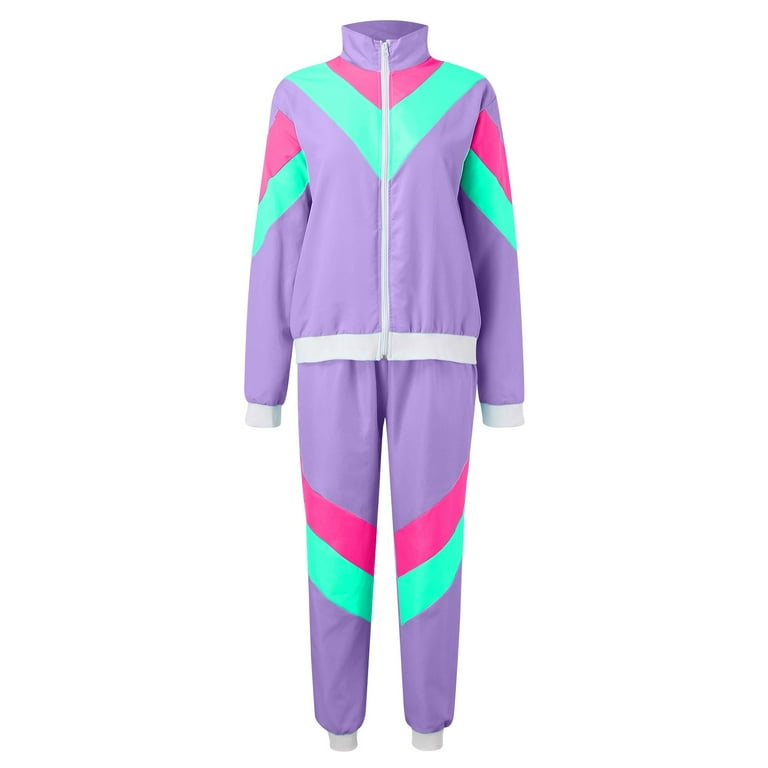 Retro Shell Suit Costume Ladies Adult Purple Retro Shell Suit Costume Ladies Adult Purple