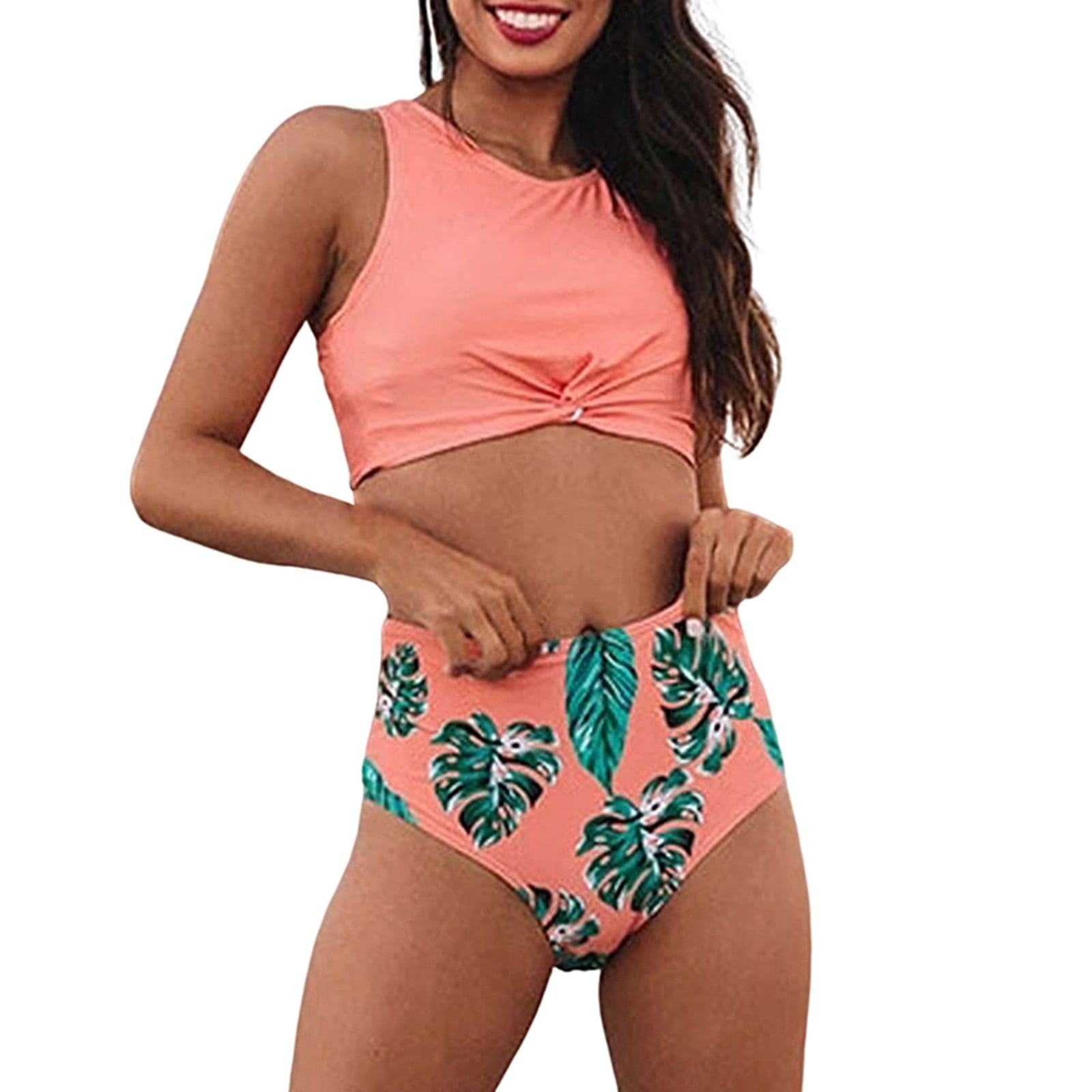 Gzea Women Bathing Suits 2 Piece Women's Tropical Rainforest Print Two