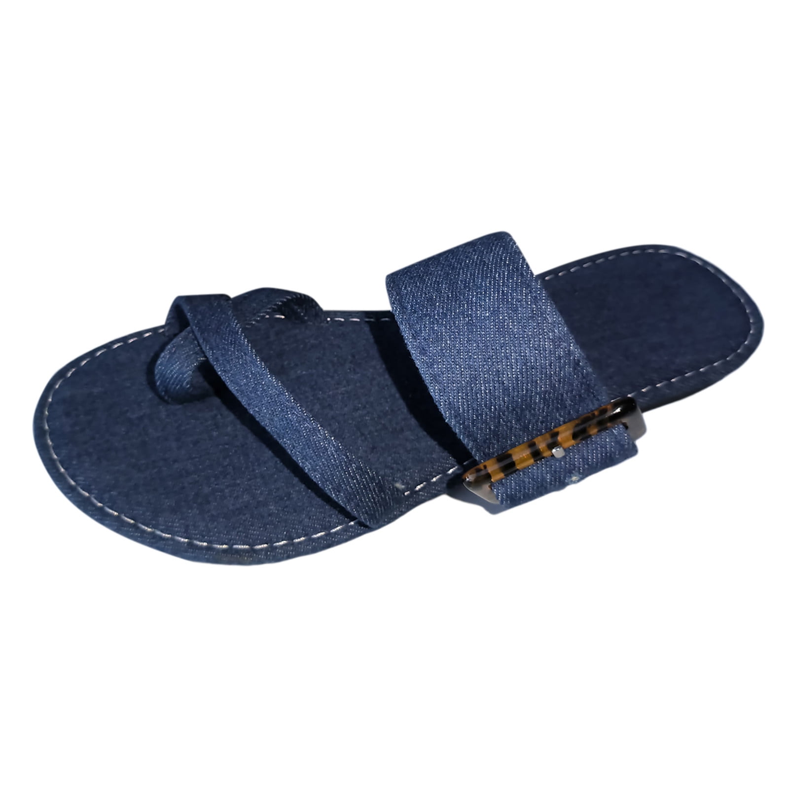 Gzea Women's Sandals Ladies Summer Simple Solid Color Denim Wear ...