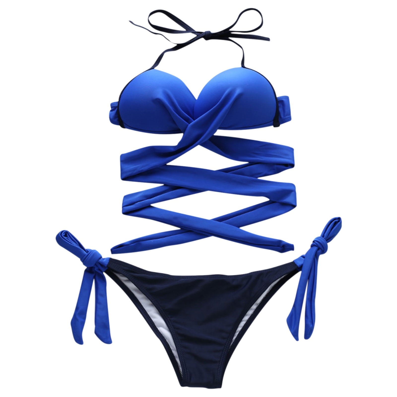 Gzea Womens Bathing Suit Tops Women's Print Solid Color Bikini Strap