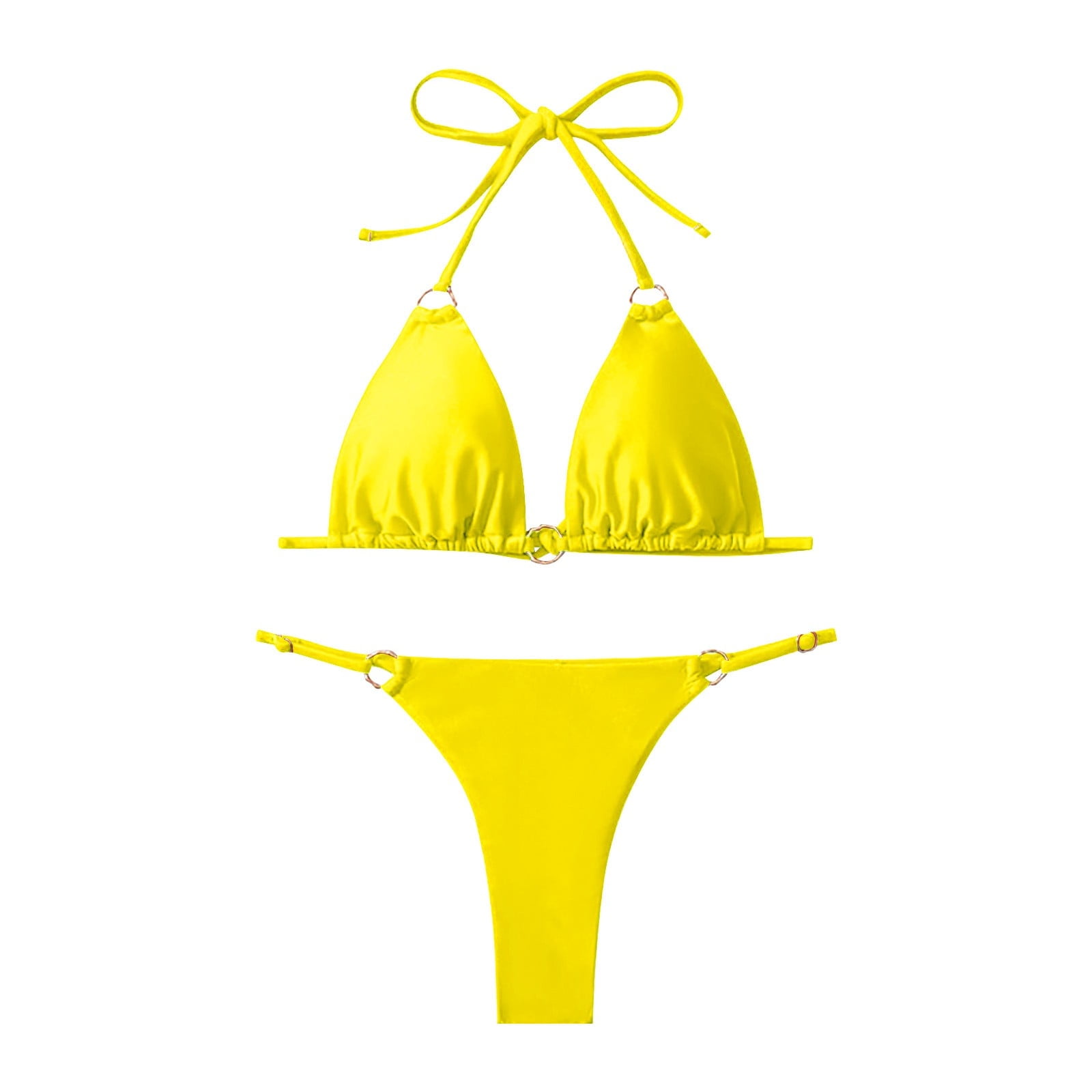 Gzea Womens Bathing Suit Women Solid Color Bikini Set Swimming Two