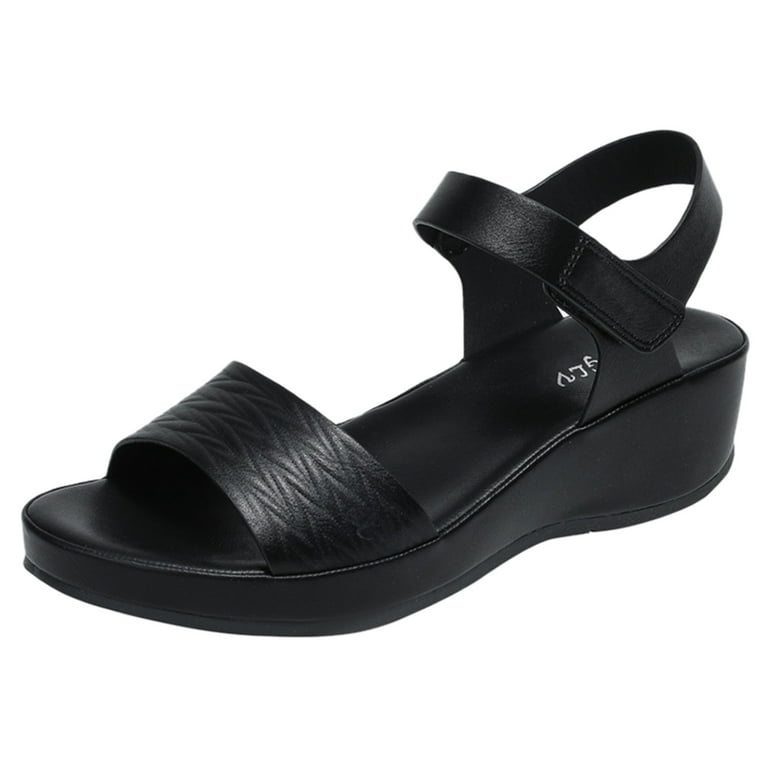 Comfortable black sandals for work clearance