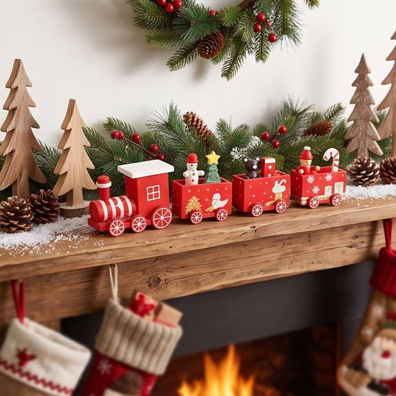 Gzhgfqoyut Christmas Village Houses Christmas Ornaments Wooden ...