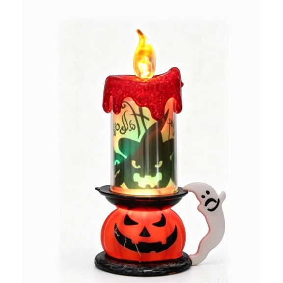 Gzhgfqoyut Halloween Table Decor Skeleton LED Candle Light, Halloween Mantel Decor Flicker Fake Wax Lamp for Buffet Bar Haunted Party Centerpiece