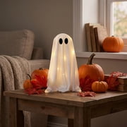 Gzhgfqoyut Light Up Ghost Halloween Decor Fabric Covered LED Ghost Figure for Table Mantel Home Party