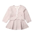 thumbnail image 1 of Gzhioc 2Pcs Toddler Baby Girls Kid Long Sleeve Plaid Cardigan Coat Outwear +Plaid Dress Princess Party Formal Outfits ,6 Months-5 Years, 1 of 8