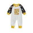 thumbnail image 1 of Gzhioc Baby New Year Romper Letter Print Long Sleeve Round Neck Full Length Bodysuit for Boys Girls, 1 of 9
