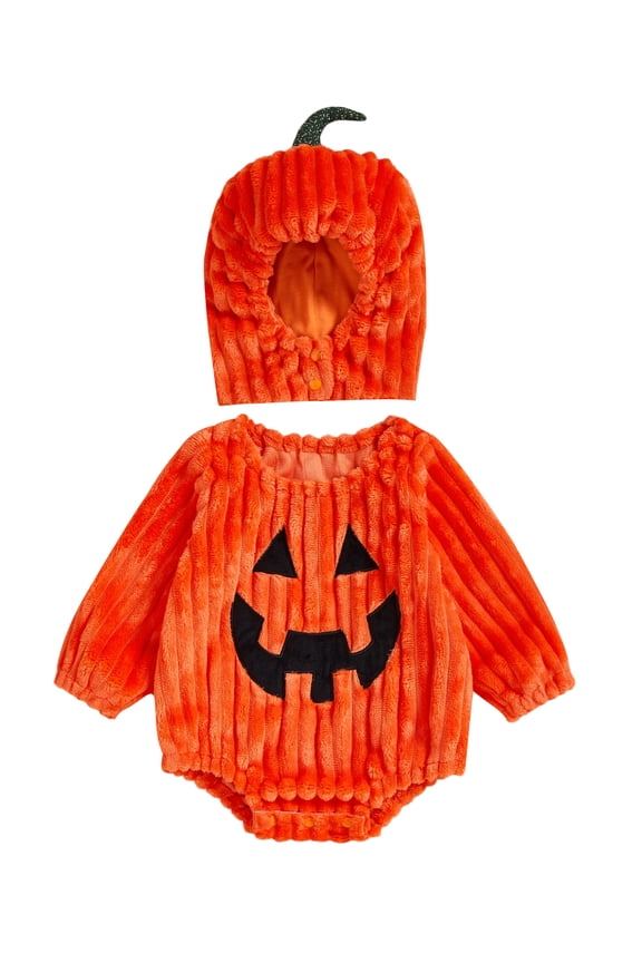 Infant Baby Girls Boys Halloween Outfits 0 3 6 9 12 Months Long Sleeve Grimace Romper with Hat Halloween Clothes Set