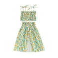 thumbnail image 1 of Gzhioc Kids Girls Skirt Set, Spaghetti Strap Camisole with Elastic Waist Skirt Summer Flower Print Outfit, 1 of 8