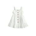 thumbnail image 1 of Gzhioc Little Girls Summer, Sling Plain Embroidery Button-Down Ruffle Hem Dress, 1 of 9