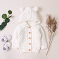 thumbnail image 1 of Gzhioc Newborn Baby Girls Boys Knit Cardigan Ear Hooded Sweater, Infant Button-Down Cotton Outwear, 1 of 1