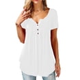 thumbnail image 1 of Gzhioc Summer Women Tunic Tops Plus Size Casual Pleated Loose Blouse T-Shirt S-5XL, 1 of 2
