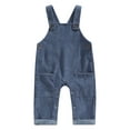 thumbnail image 1 of Gzhioc Toddler Boys Girls Spring Autumn Sling Jumpsuit Solid Color Sleeveless Suspender Pants,0-5 Years, 1 of 8