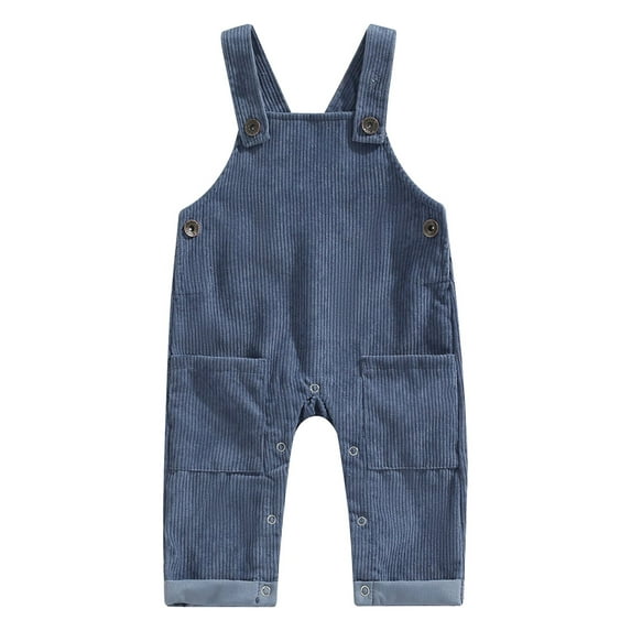 Gzhioc Toddler Boys Girls Spring Autumn Sling Jumpsuit Solid Color Sleeveless Suspender Pants,0-5 Years