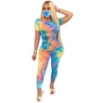 thumbnail image 1 of Gzhioc Women 2 Piece Tracksuit Set, Short Sleeve Tie Dye Tops High Waist Pants Bodycon Yoga Sports Summer Outfits, 1 of 7