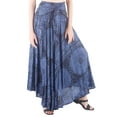 thumbnail image 1 of Gzhioc Women Casual Bohemian Long Skirt, Elastic High Waist Big Hem Tie-up Skirt for Beach/ Seaside/ Vacation, 1 of 9