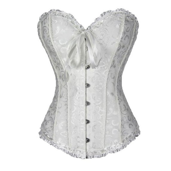 Gzhioc Women Court Sexy Push Up Shapewear Overbust Corset Bustier with G-string