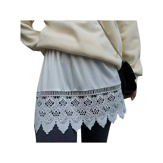 Gzhioc Women Fashion Basic Lace Skirt, Lace Stitching Cutout Elastic Waist Short Skirt for Ladies, S/M/L/XL, Black/White