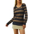 thumbnail image 1 of Gzhioc Women Fashion Patchwork Hoodie, Stripe Pattern Long Sleeve Hooded Pullover with Kangaroo Pocket, S/ M/ L/ XL/ XXL, 1 of 9