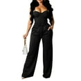 thumbnail image 1 of Gzhioc Women Summer Outfits Solid Color Sleeveless Camisole Crop Tops and Casual Drawstring Wide Leg Pants,XS-XXL, 1 of 3