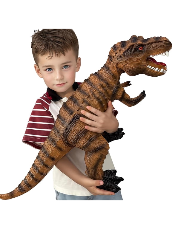 Big Dinosaur Toys for Toddlers-28 inches Tyrannosaurus Rex Dinosaur Figures, Jumbo Realistic Dinosaur Toys for Boys Girls Gift, Kids Ages 1 2 3 4 5 6 7 8 9 (Khaki)
