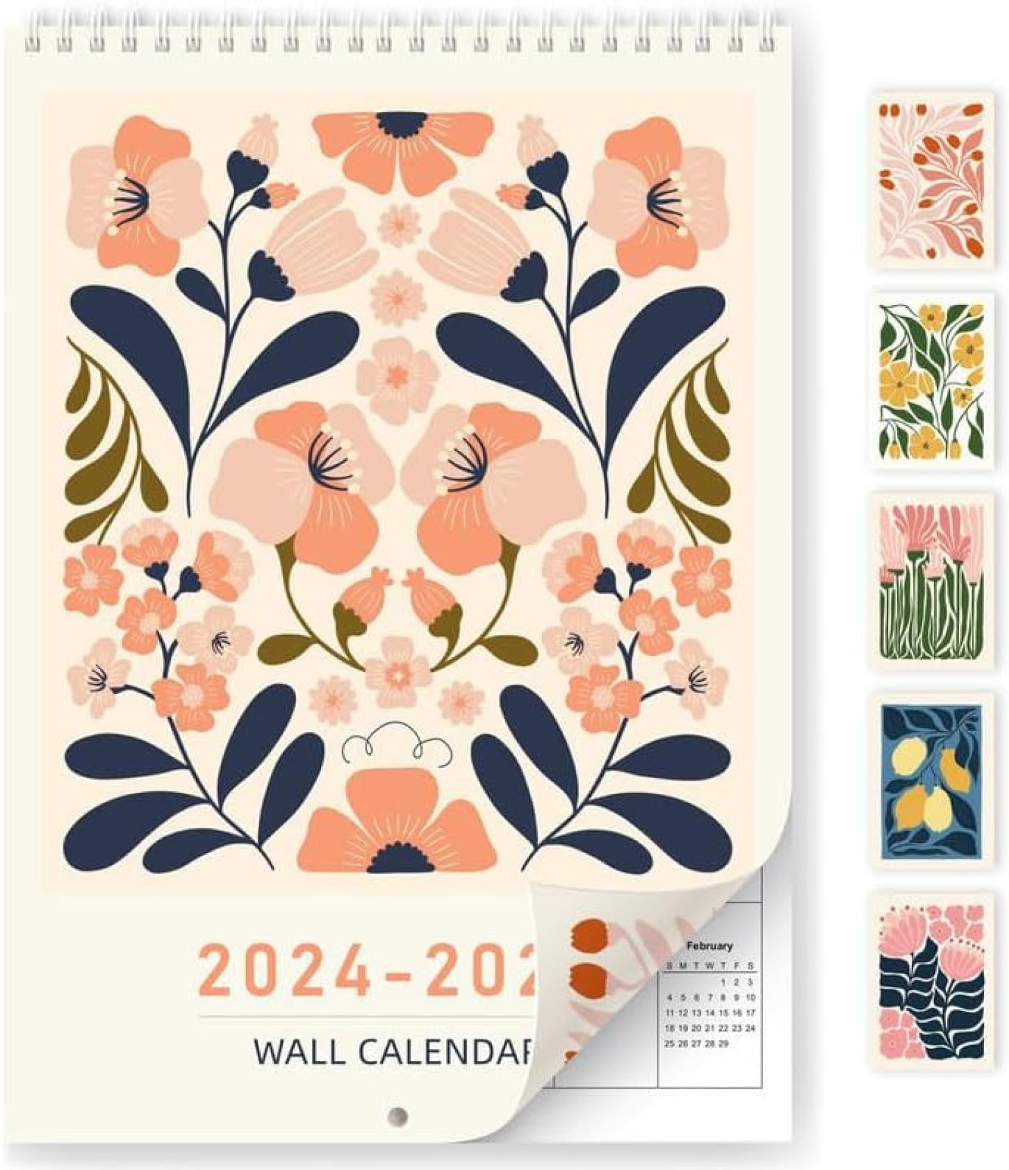 Gzwccvsn 2024 Wall Calendar Flowers 11.8" x 8.26", 18 Months in 18