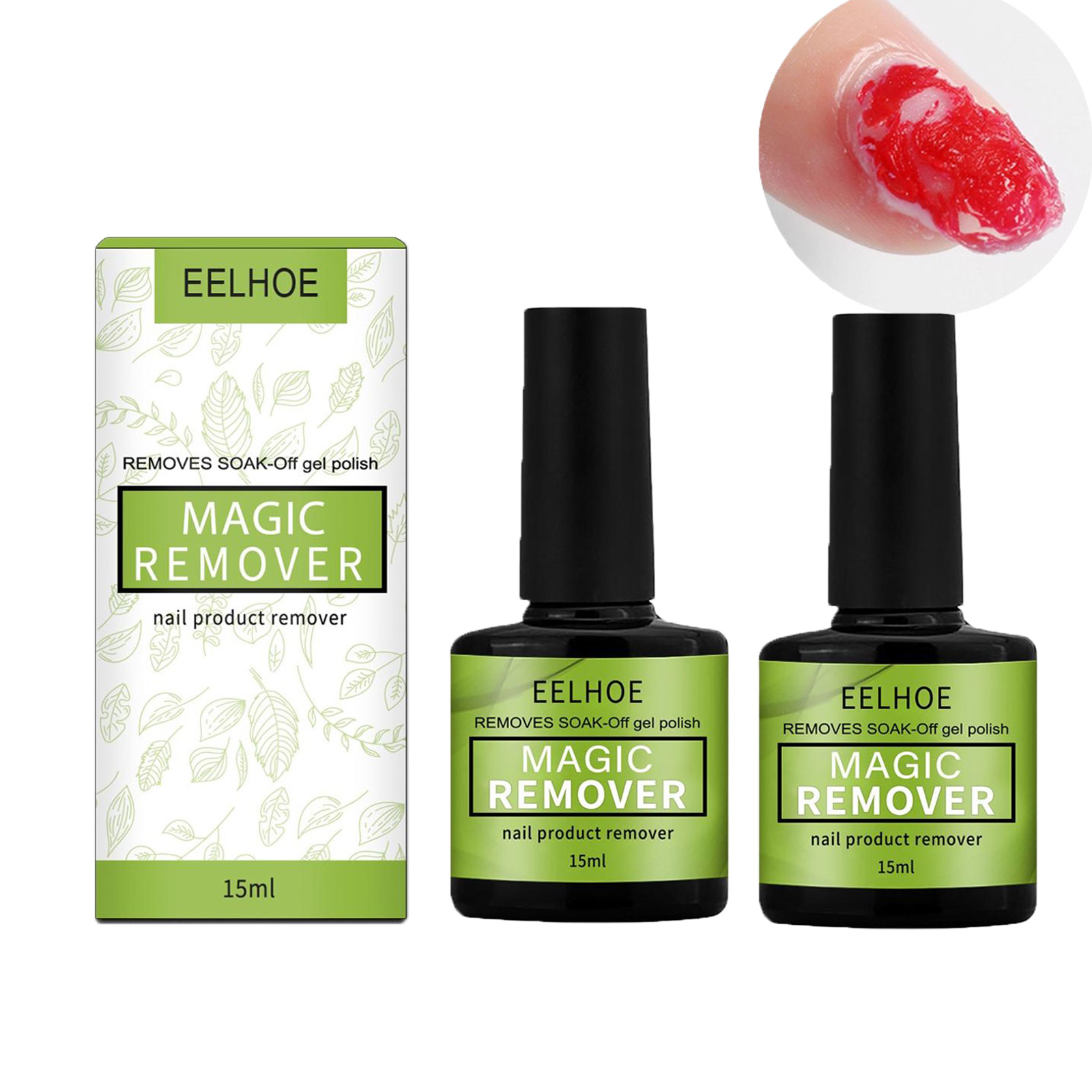 Gzwccvsn 2PC Nail Gel Polish Remover, Gel Nail Remover Magic Remover