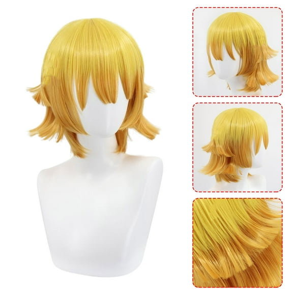 Gzwccvsn 35cm Yellow Gradient Orange High Temperature Fiber Silk Rose Mesh Cos Wig wigs human hair
