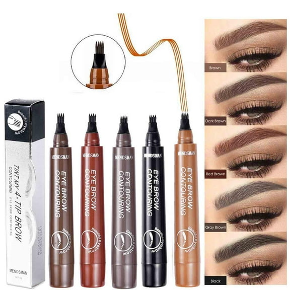 Gzwccvsn 5PC Microblade Eyebrow Pencil, Magic Eyebrow Pencil, Waterproof Microblading Eyebrow Pencil Contouring Pen 4 Tipped Precise Brow Pen, Fine Stroke Microblading Eyebrow Pencil