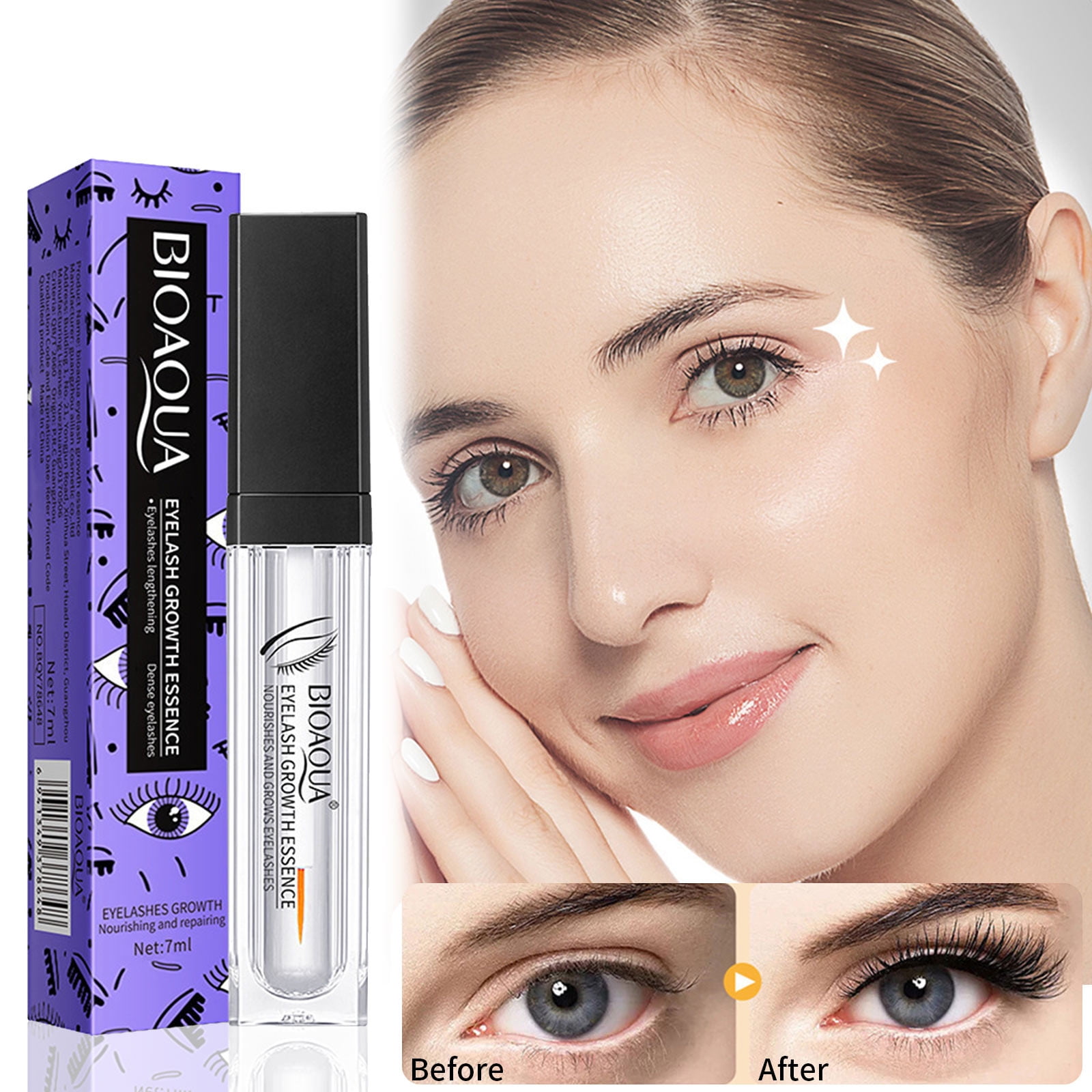 Gzwccvsn 7ml Eyelash Growth Serum Natural Growth Serum Eyebrow Enhancer Eyelash Moisturizer Curl