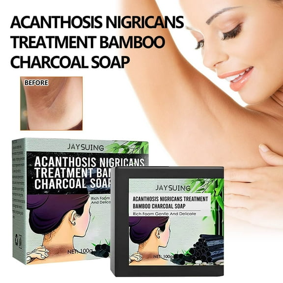Gzwccvsn Acanthosis Nigricans Treatment Bamboo Charcoal Soap, Acanthosis Nigricans Therap Charcoal Bar Soap, Bamboo Charcoal Soap, Activated Charcoal Brightens Dark Skin Soap for Face Neck