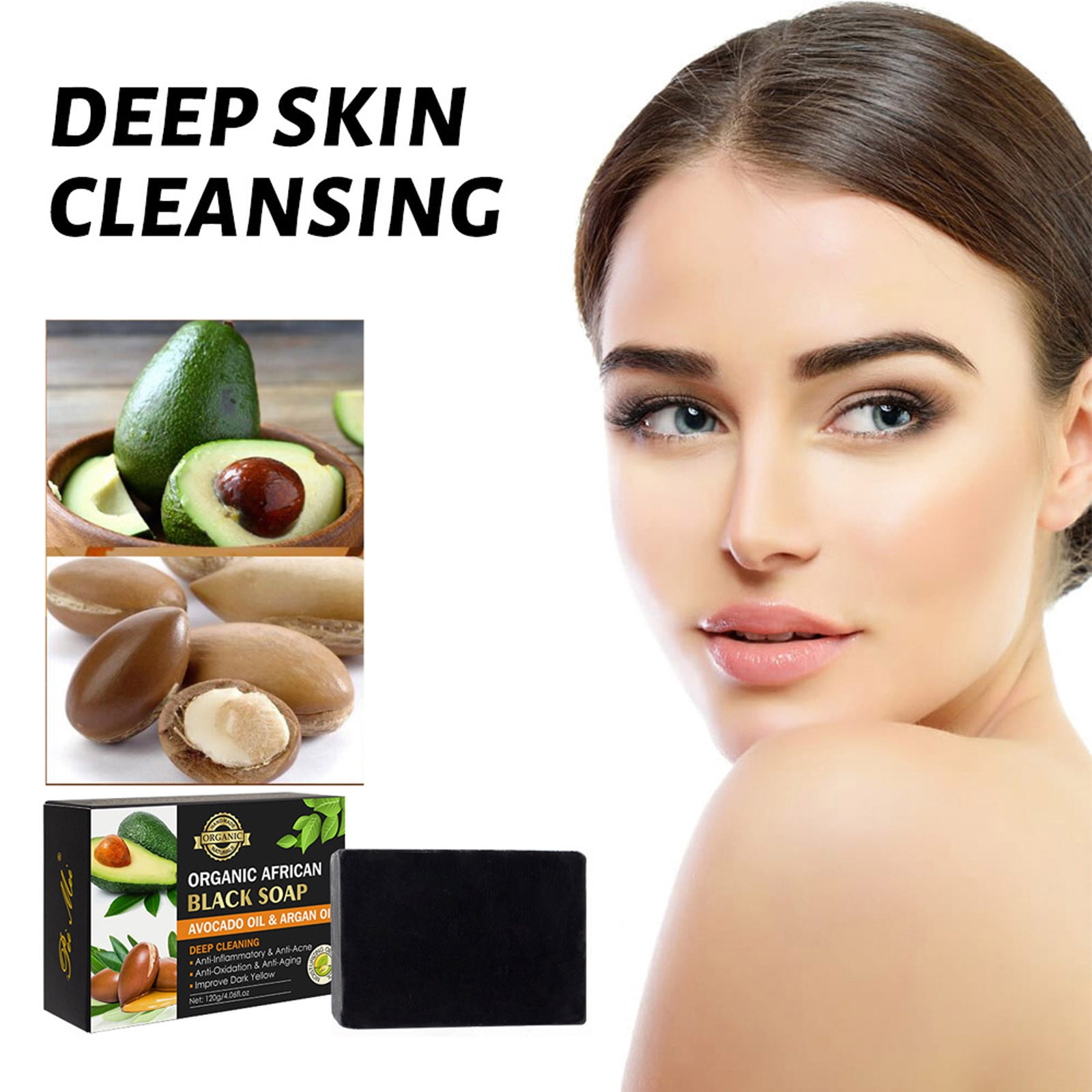 Gzwccvsn Black Soap Cocoa Black Soap Body Moisturizing Cleansing Skin