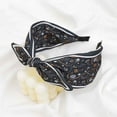 thumbnail image 1 of Gzwccvsn Bow Headbands for Women, Knotted Flower Pattern Headband, Elegant Wide Knot Head Bands for Women's Hair (Black), 1 of 3