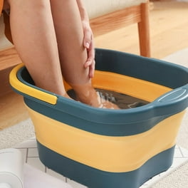 Uralili Large Foot Soaking Bath Basin Sturdy Plastic Foot Spa Wash Tub Soaker Portable Foot Massager Bucket Beige Walmart