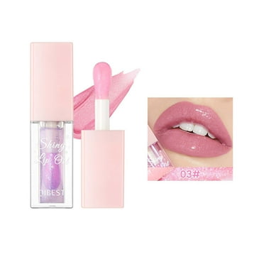 Gzwccvsn Color Changing Lip Oil, Magic Warm Change Glitter Lip Gloss, Moisturizing Color Changing Lip Glow Oil with Brush, Shimmery Plumping Lip Oil, Long Lasting Nourishing Non-sticky Lip Tint Oil
