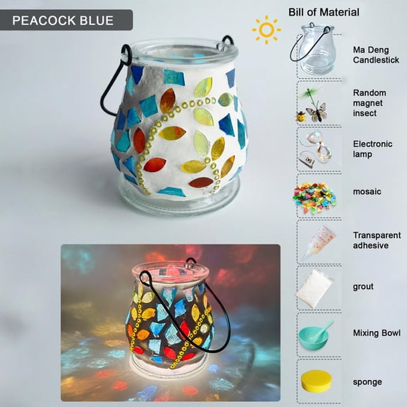 Gzwccvsn DIY Mosaic Night Light Kit, Make Your Own Mosaic Night Light, DIY Stained Glass Set, Crafts Kit for Teens Adults, Handmade Artwork Gifts Valentines Day Birthday Gift