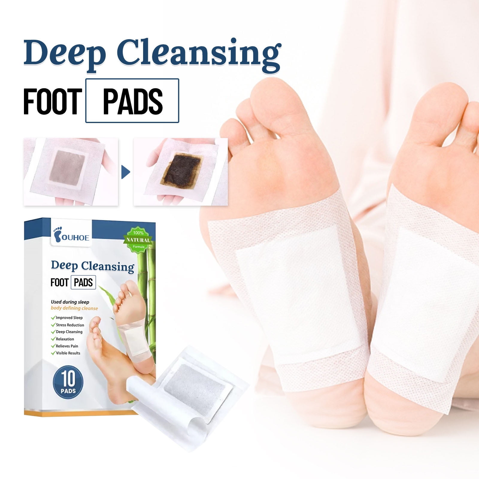 Gzwccvsn Deep Cleansing Foot Pads Dampness Removing Foot Patch Dampness
