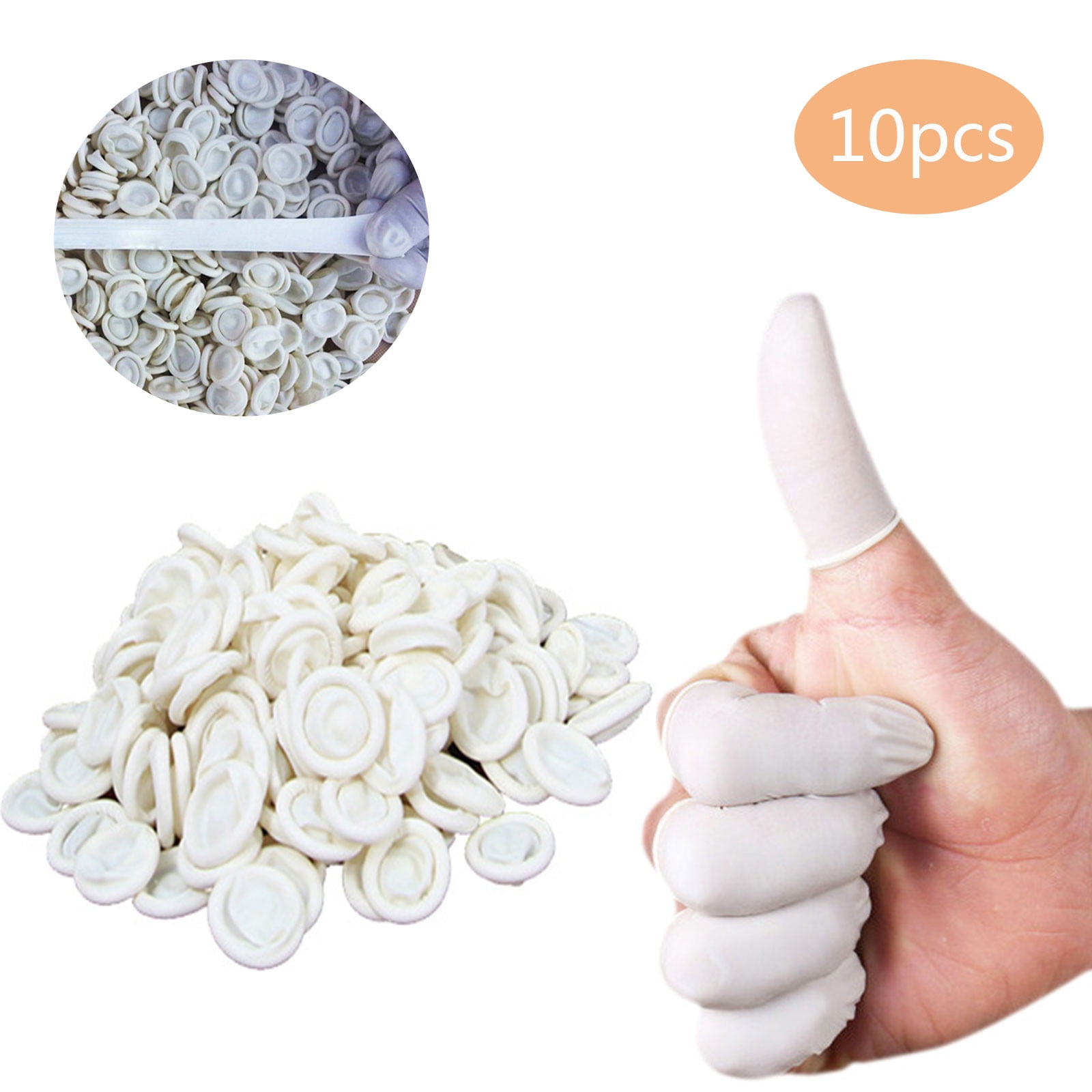 Gzwccvsn Disposable Finger Cots Pack Of 10 Pcs, And Durable Rubber Fingertips Protectors For
