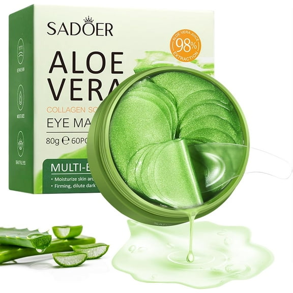Gzwccvsn Under Eye Mask - 2024 New Aloe Vera Under Eye Patches 60 PCS - Combat Puffy Eyes, Dark Circles, Fine Lines, and Wrinkles Using Pure Natural Extracts