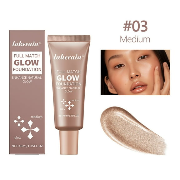 Gzwccvsn Full Match Glow Foundation, Makeup Highlight Liquid, Enhance Natural Glow, Sweat And Long-lasting For Facial Brightening And Repairing, Face Foundation Makeup