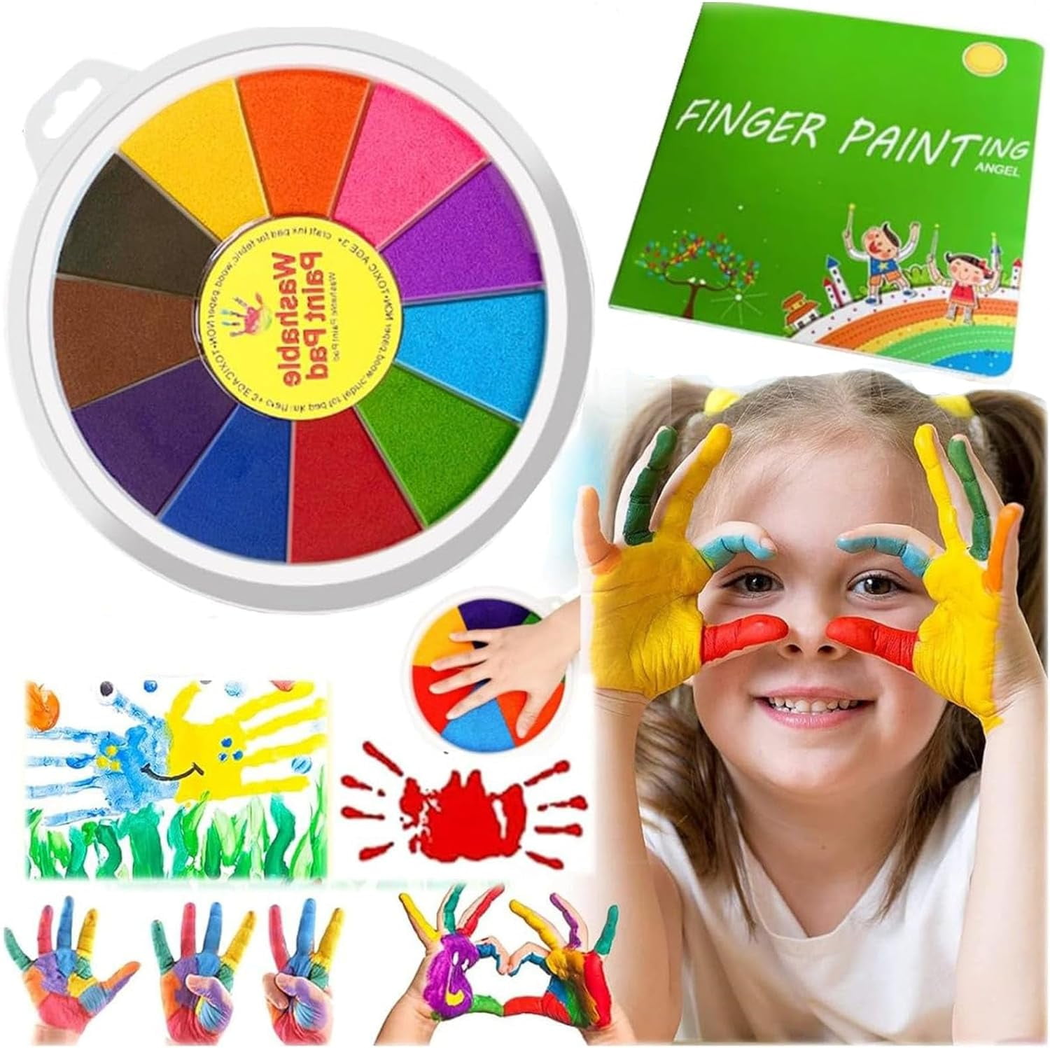 Gzwccvsn Funny Finger Painting Kit 2024 New Washable Kids Finger Paint Set, DIY Finger Drawing