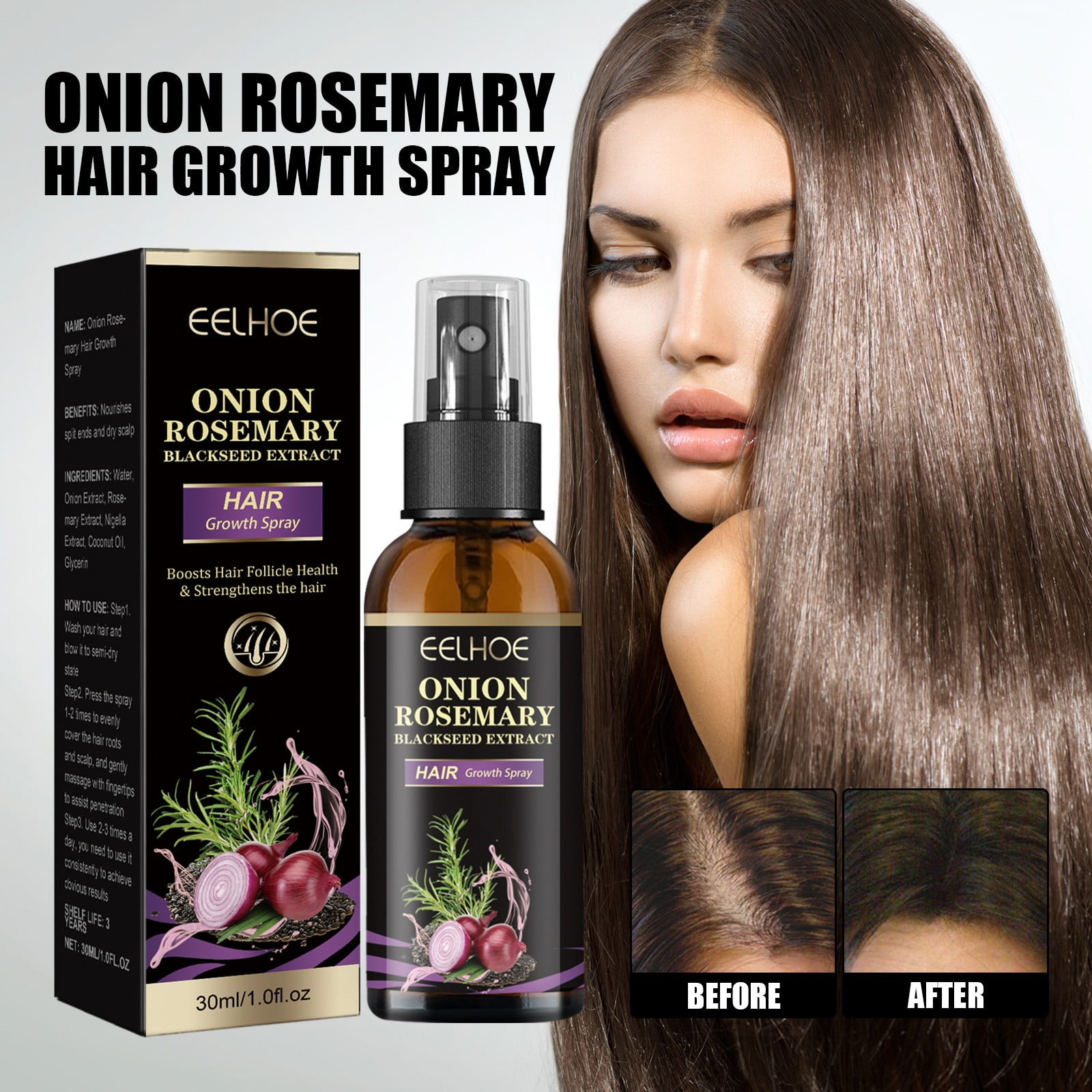 Gzwccvsn Hair Spray 30ml, Rosmarinus Officinalis Abundant Hair Essence