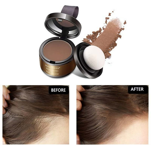 Gzwccvsn Hairline Powder Hair Root Dye for Women, Hair Shadow Powder Root Touch Up Powder, Waterproof Hair Shading Sponge Brown, Gray, Coffee, Dark Brown Repair Shadow Powder Filling Forehead