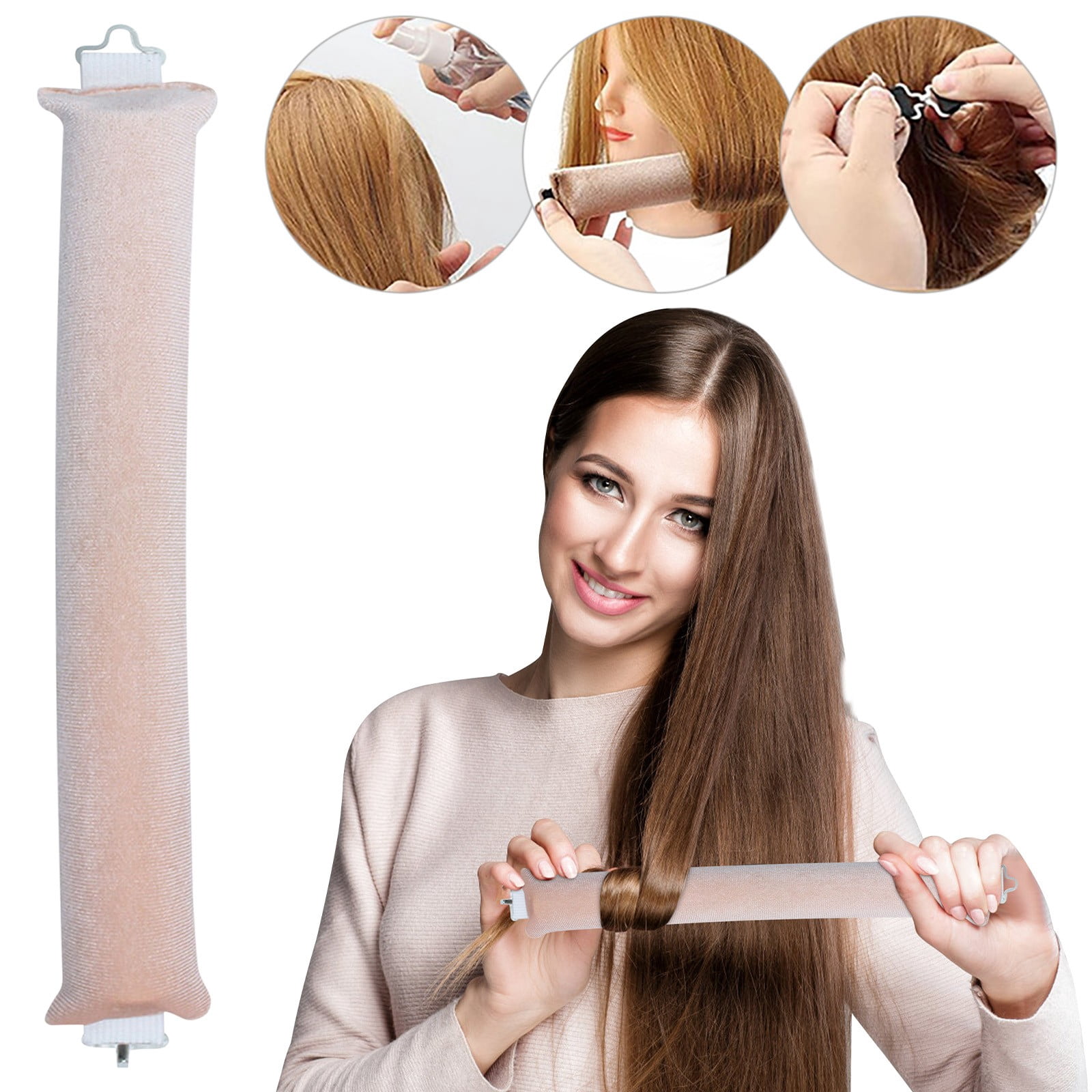 Heatless Curls Overnight Set - Jumbo Flexi Rods Aus Samt/Satin, Für Lockere Locken über Nacht, Inkl. Seidenschal