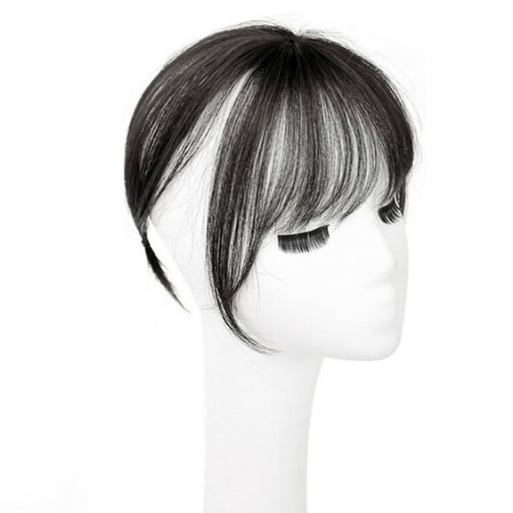 Gzwccvsn High Temperature Wire Extension Natural Black Wig Female Bangs Hair Piece wigs human hair