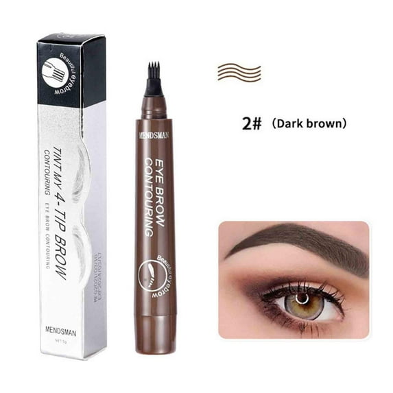 Gzwccvsn Microblade Eyebrow Pencil, Magic Eyebrow Pencil, Waterproof Microblading Eyebrow Pencil Contouring Pen 4 Tipped Precise Brow Pen, Fine Stroke Microblading Eyebrow Pencil (Dark Brown)