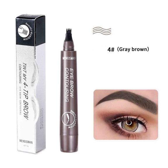 Gzwccvsn Microblade Eyebrow Pencil, Magic Eyebrow Pencil, Waterproof Microblading Eyebrow Pencil Contouring Pen 4 Tipped Precise Brow Pen, Fine Stroke Microblading Eyebrow Pencil (Grey Brown)